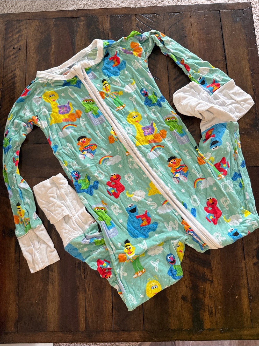 Little Sleepies Aqua Sesame Street Character Pajama Set
